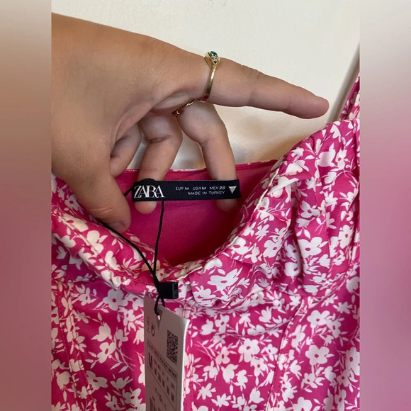 NWT Zara|| Pink Floral Corset Bodysuit, size medium adjustable straps,Sp… - Picture 9 of 14